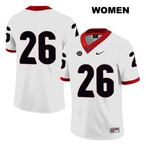 Women's Georgia Bulldogs NCAA #26 Tyrique McGhee Nike Stitched White Legend Authentic No Name College Football Jersey XMH3154LJ